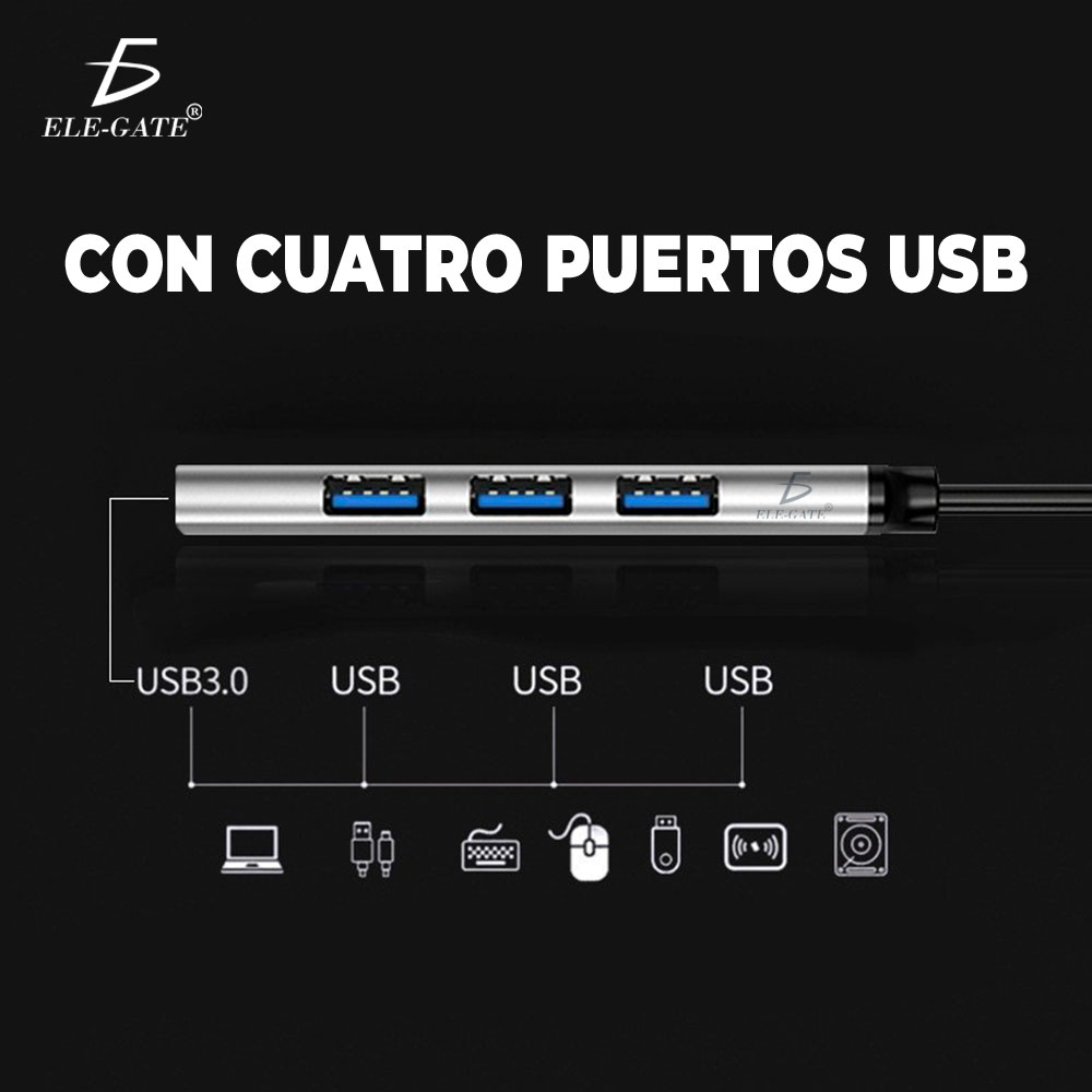 Adaptador Hub Usb 3.0 4 Puertos Para Laptop Windows - Image 2