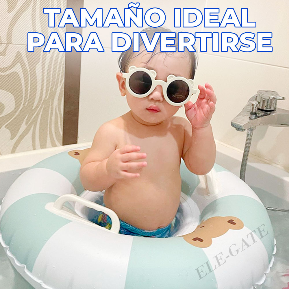 Flotador de Piscina tipo Dona para Niños Con Agarraderas y Maya de Piernas.