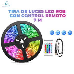 Tira de Luz Led RBG 5050 Con Control de 7 Metro