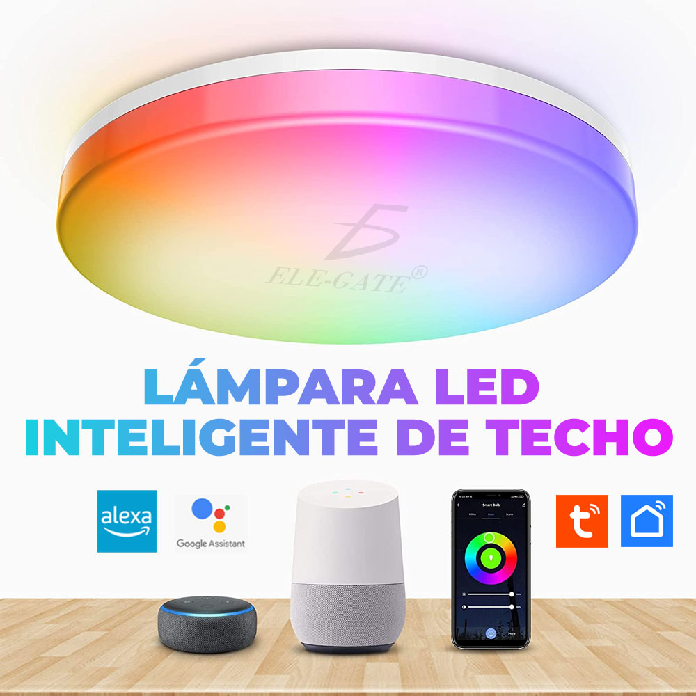 Lámpara De Techo Wifi Inteligente 24w Plafón Led Rgb Luz