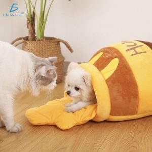 Cama Cómoda Para Gatos Y Perros Con Forma De Tarro De Miel