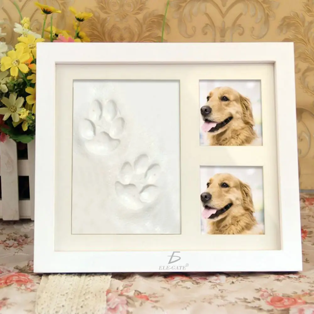 Marco de Fotos para Bebés o Mascotas Con Manualidad de Impresión de Manos Pies o Huellas sin Hornear.