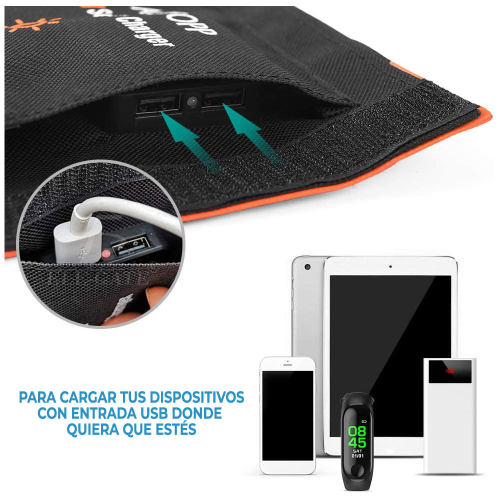 Cargador Solar Portatil Plegable De Panel 21w 2 Puertos Usb - Image 4