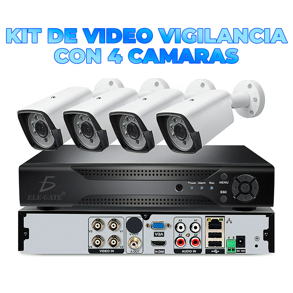 Kit De 4 Camaras Con Dvr para Seguridad Exterior
