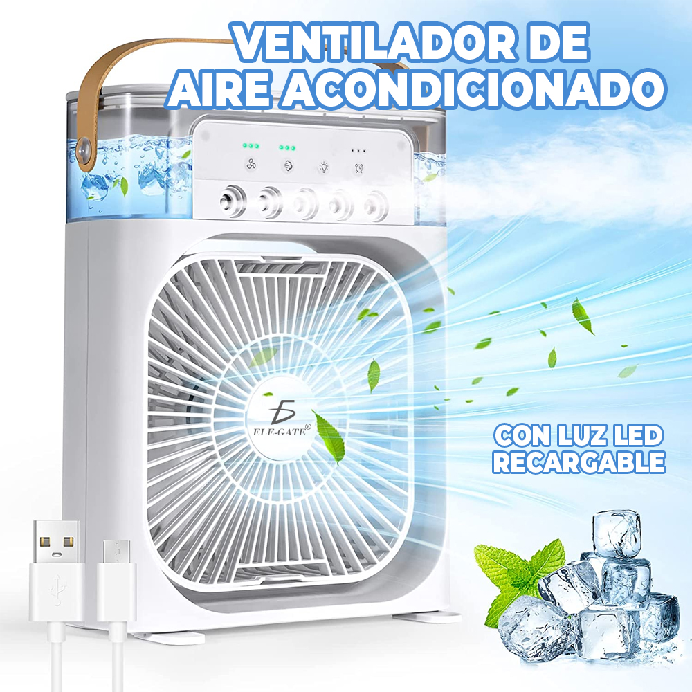 Ventilador de Aire Acondicionado Portátil Tanque de Agua USB con Luz LED - Image 2