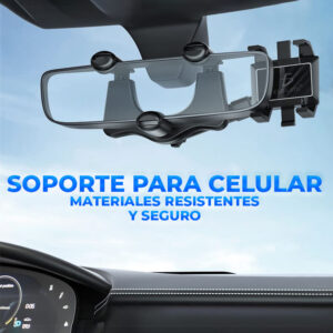 Soporte Celular Auto Móvil Universal Giratorio 360° y Retráctil Ajustable