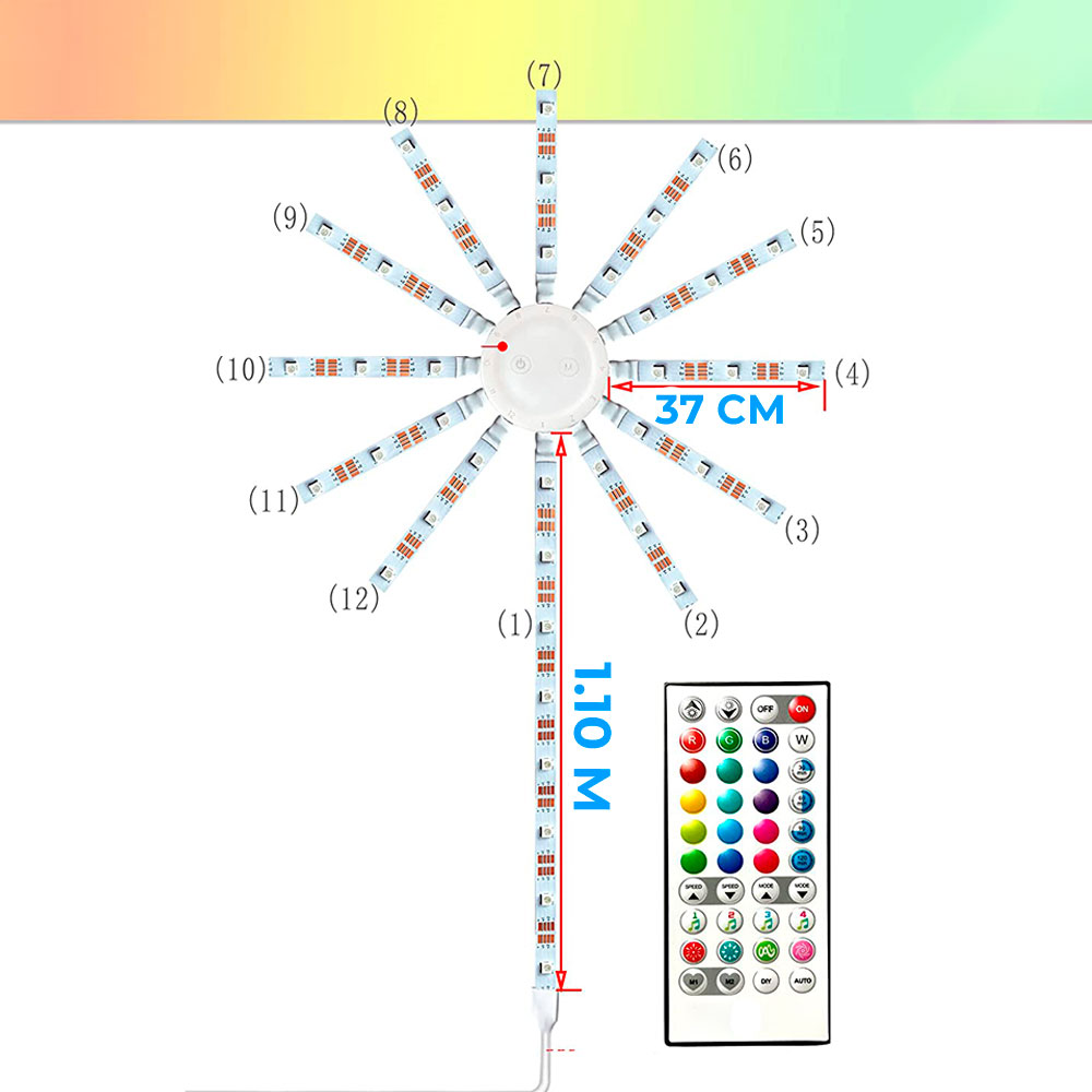 Luces de Fuegos Artificiales Inteligentes Para Interiores Con Control Remoto Y Control de Aplicación - Image 3