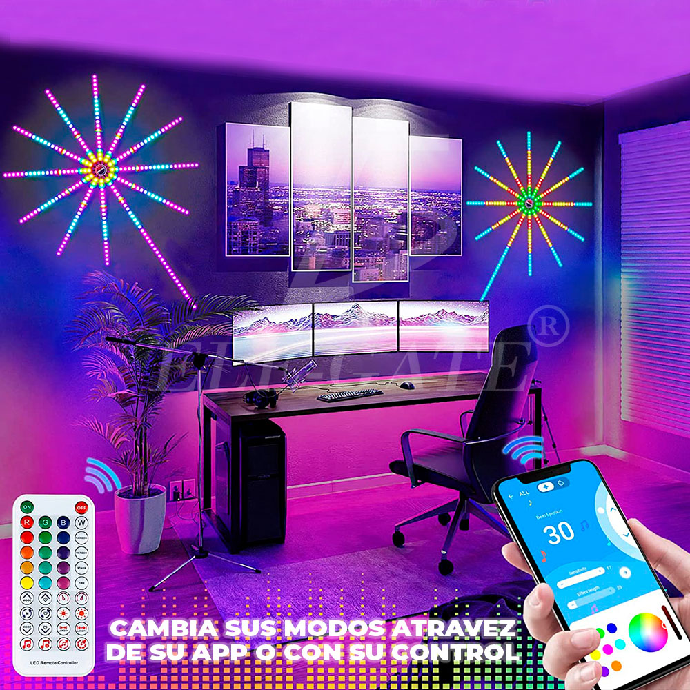 Luces de Fuegos Artificiales Inteligentes Para Interiores Con Control Remoto Y Control de Aplicación - Image 2