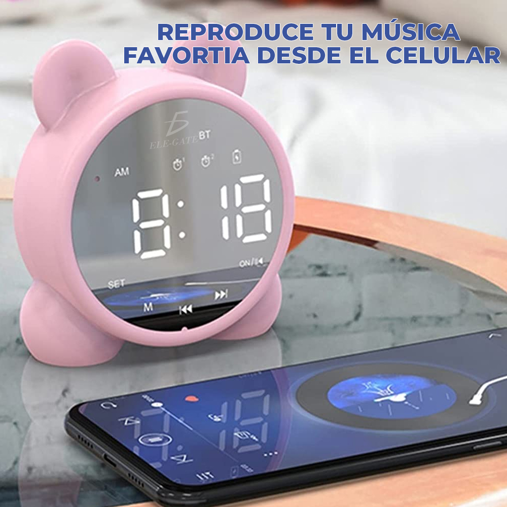 Reloj Digital Despertador con Luz Despertador Reproductor de Música Bluetooth - Image 4