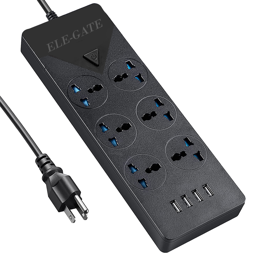 Regleta de alimentación de escritorio con 6 tomas de corriente, 4 puertos de carga USB - Image 2