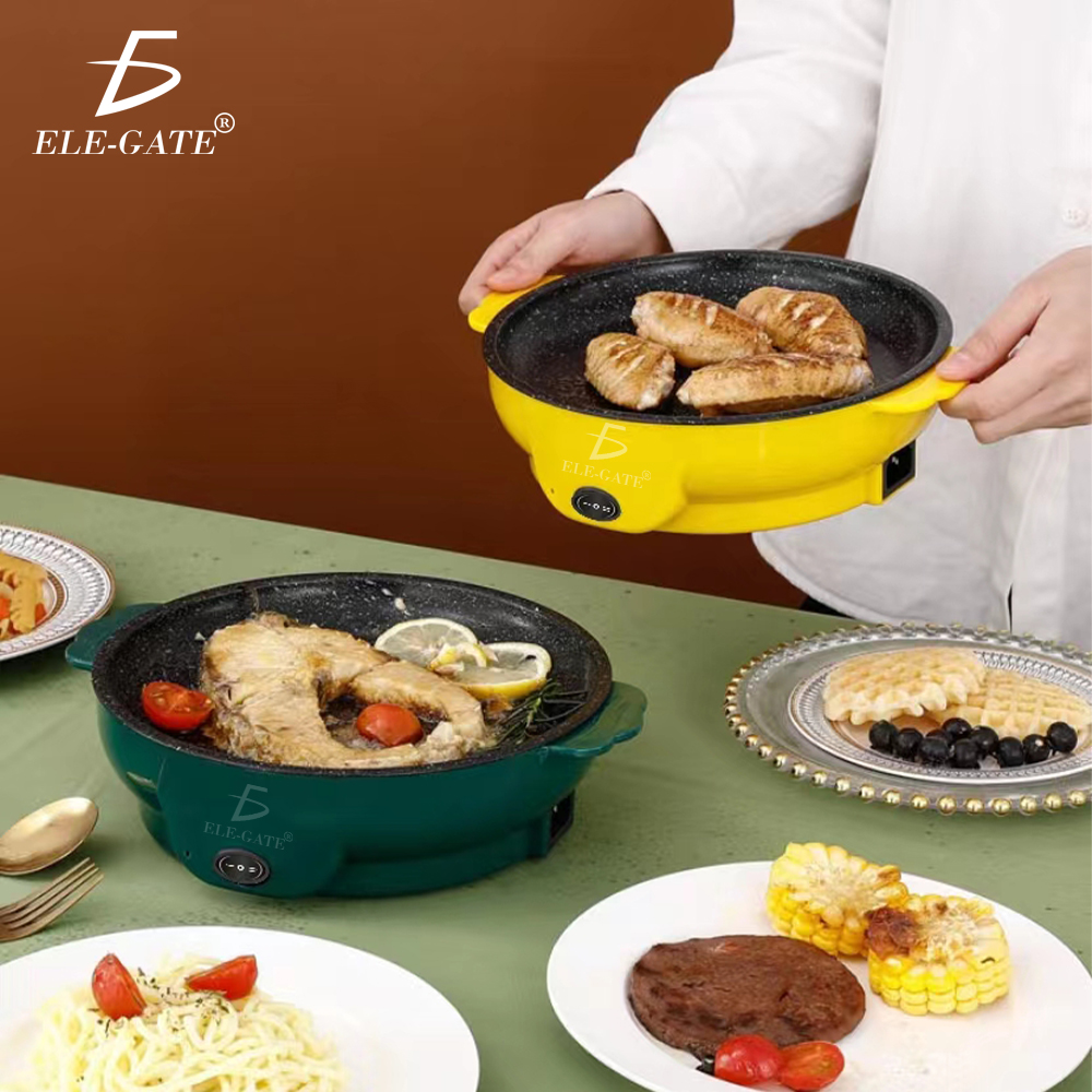 Sarten- Parrilla Electrico de Teflón Antiadherente Portatil 450w