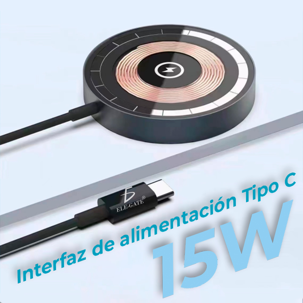 Cargador Inalámbrico Magnético con Entrada USB Tipo C - Image 3