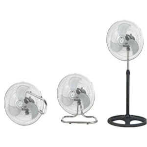Ventilador de 18" Pedestal Piso Pared con Aspas Aerodinámicas 3 Velocidades Metálico.