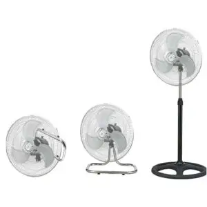 Ventilador de 18" Pedestal Piso Pared con Aspas Aerodinámicas 3 Velocidades Metálico.