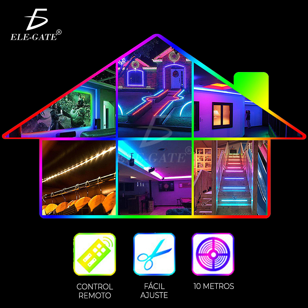 Tira LED de Bluetooth 10M Luces LED RGB 5050 Música de Tira Con Control de APP - Image 6