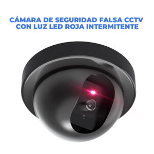 Cámara de Seguridad Falsa Aspecto Realista con luz LED roja Intermitente.