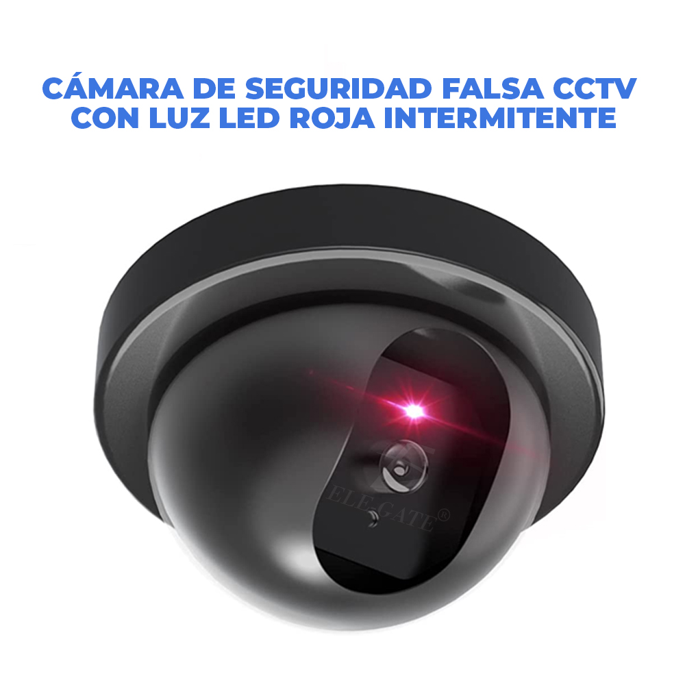 Cámara de Seguridad Falsa Aspecto Realista con luz LED roja Intermitente.