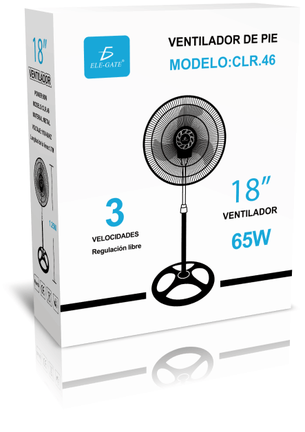 Ventilador De Pie Silencioso 3 Aspa 18" de diámetro - Image 6