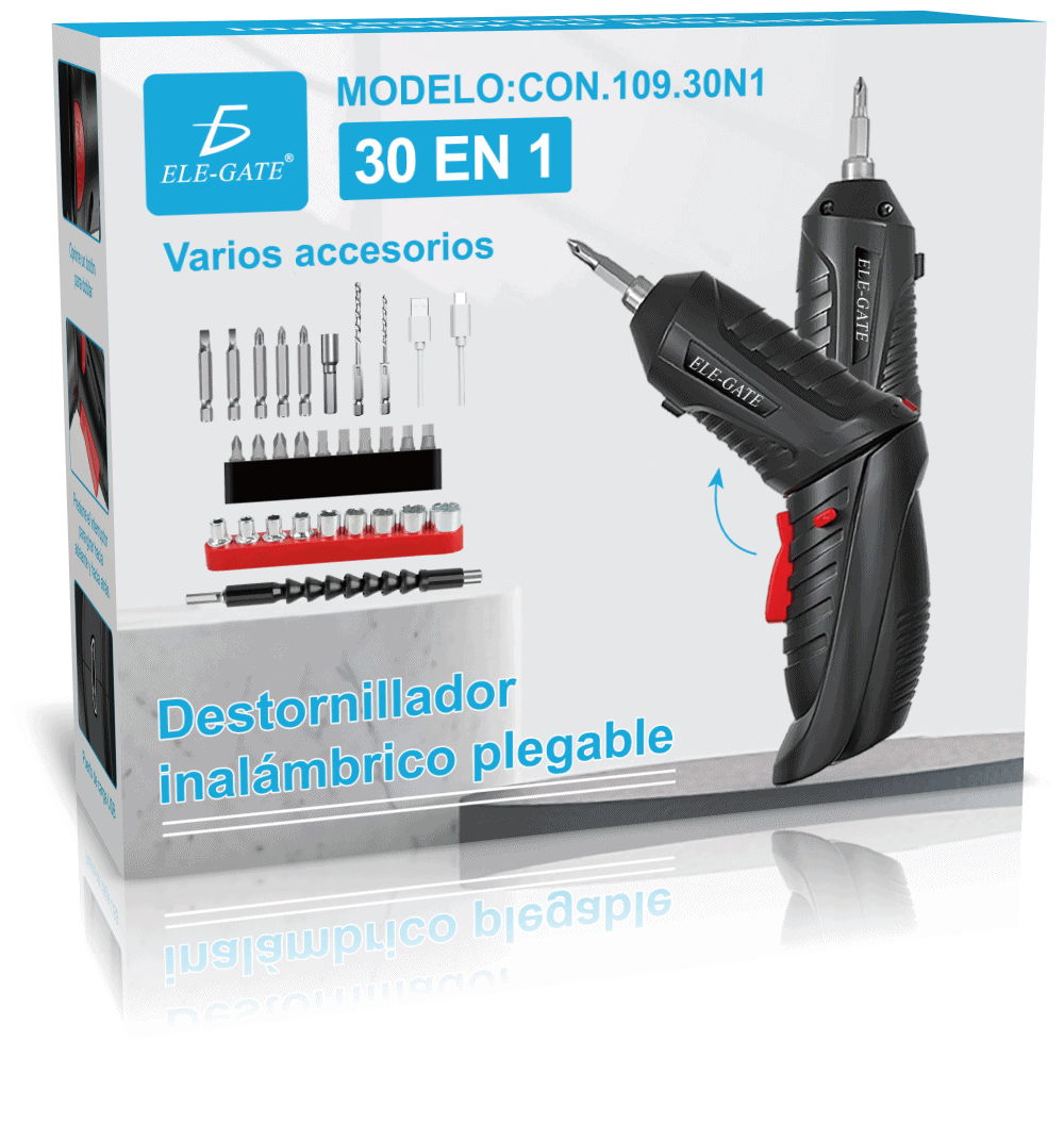 Destornillador Multifunción de 3 6 V Recargable por USB de Luz LED de Litio - Image 6
