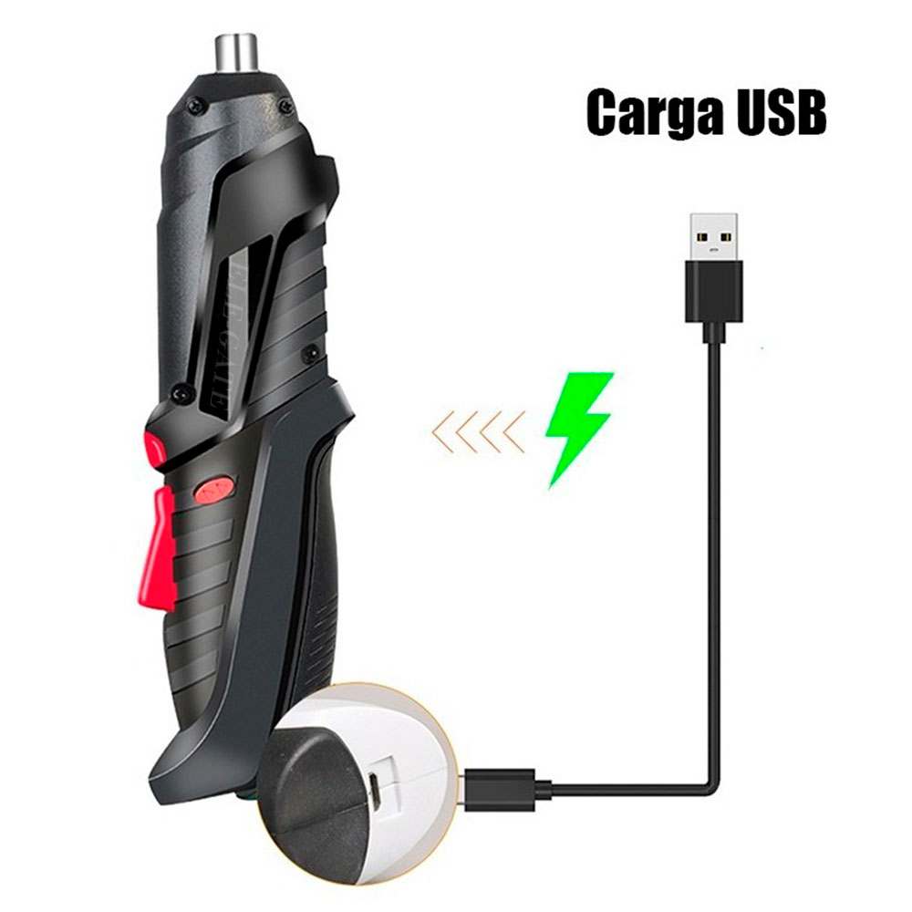 Destornillador Multifunción de 3 6 V Recargable por USB de Luz LED de Litio - Image 4
