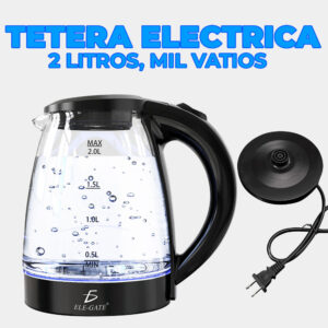 Tetera Eléctrica de Vidrio con Luz LED 2L apagado automático