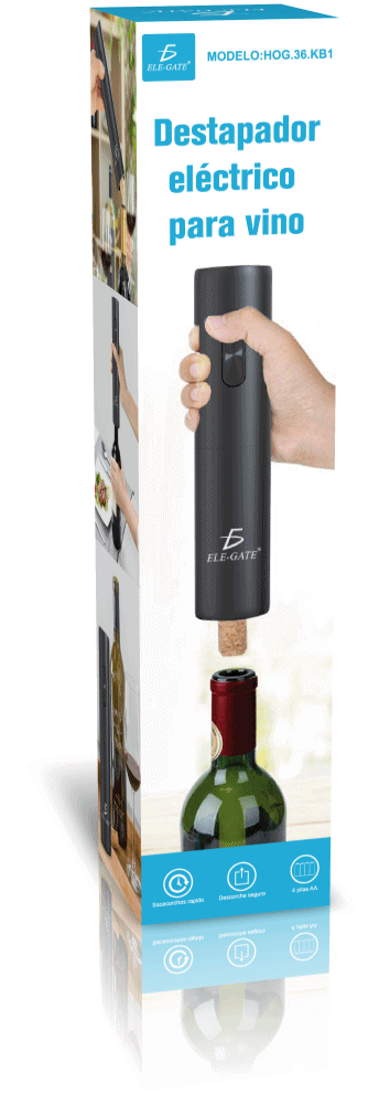 Abrebotellas Sacacorchos Automático Eléctrico Para Vino Tinto Negro - Image 6