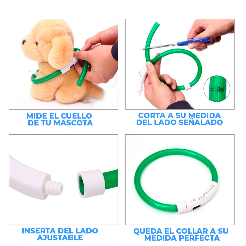 Collar Para Mascota con luz LED Recargable USB Talla L - Image 5