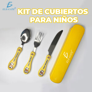 Kit de Cubiertos Infantiles de Acero Inoxidable.