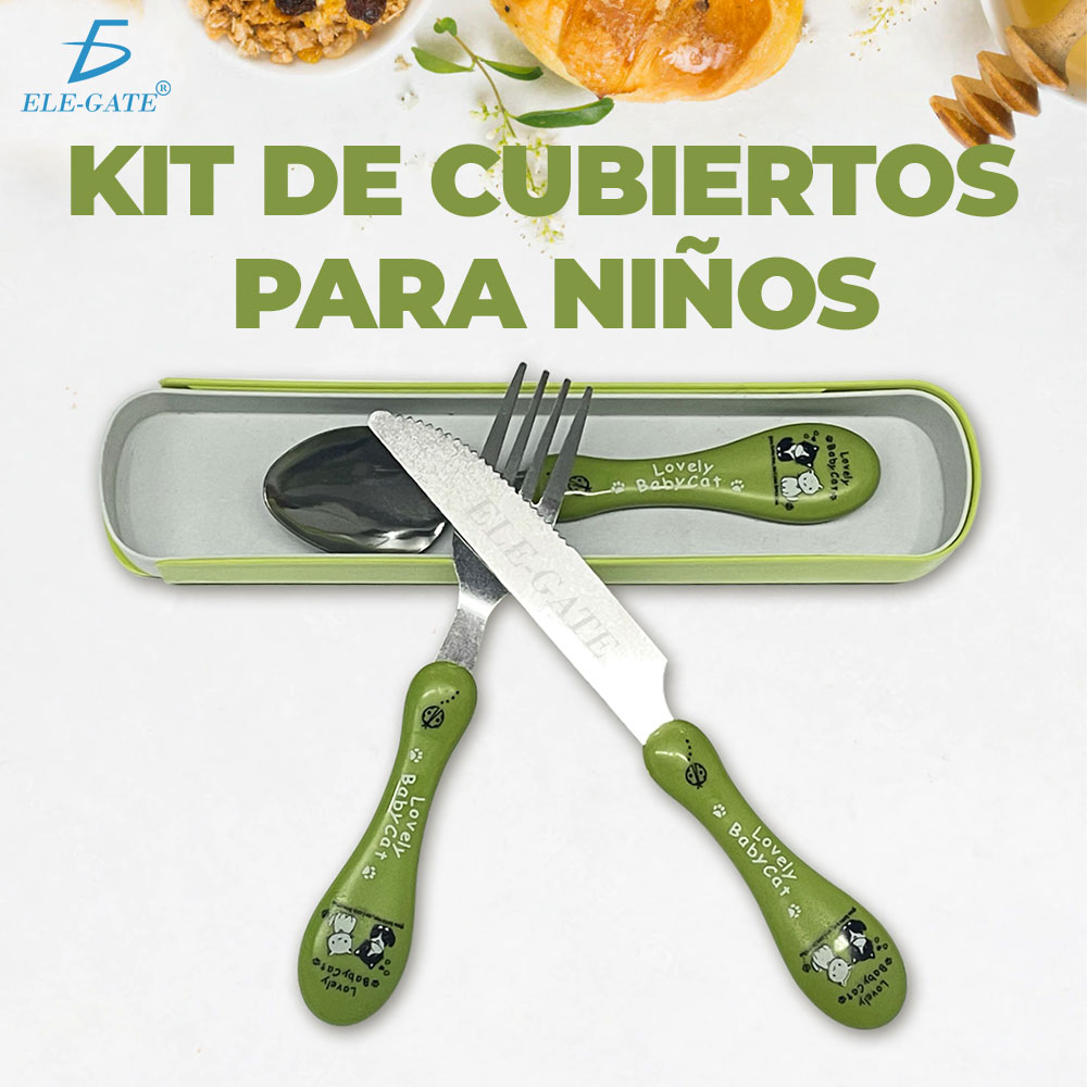 Set de Cubiertos de Acero Inoxidable, Ideal para Niños.