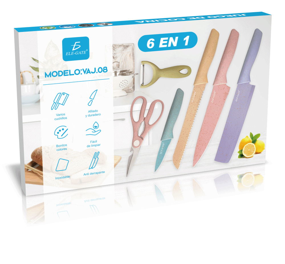 Colorido Juego de Cuchillos de Cocina de Acero Inoxidable. - Image 6