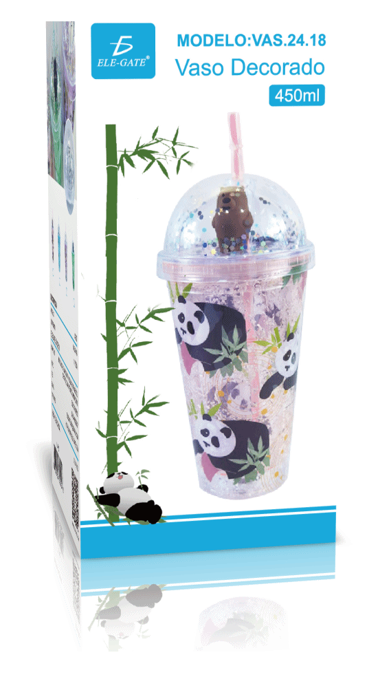 Vaso Con Tapa Popote Reutilizable y Luz LED Aislamiento Térmico 450 ml - Image 7