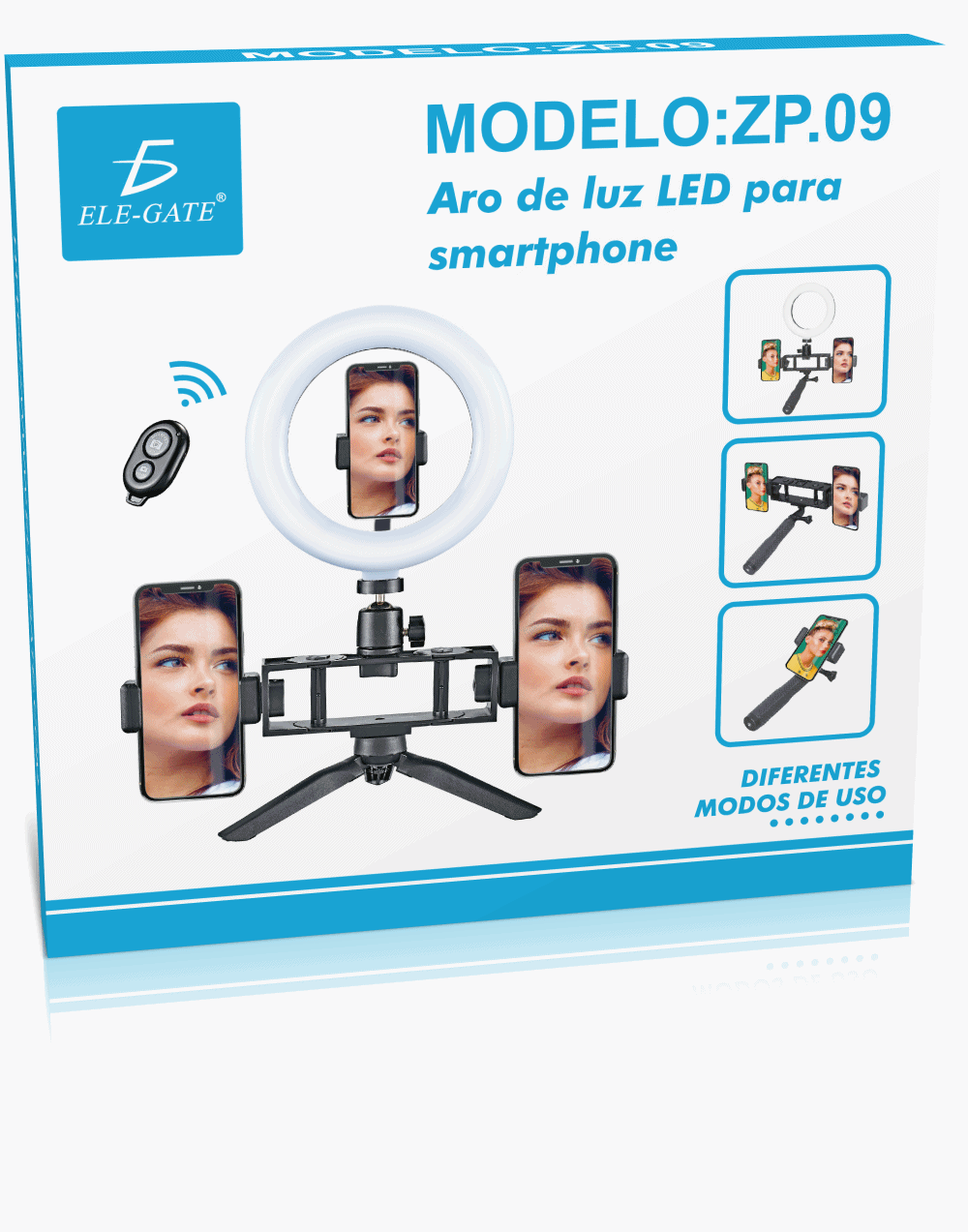 Anillo de Luz LED para Smartphone - Soporte de 10 pulgadas para Autoretrato y Maquillaje - Compatible con 3 Celulares - Image 7