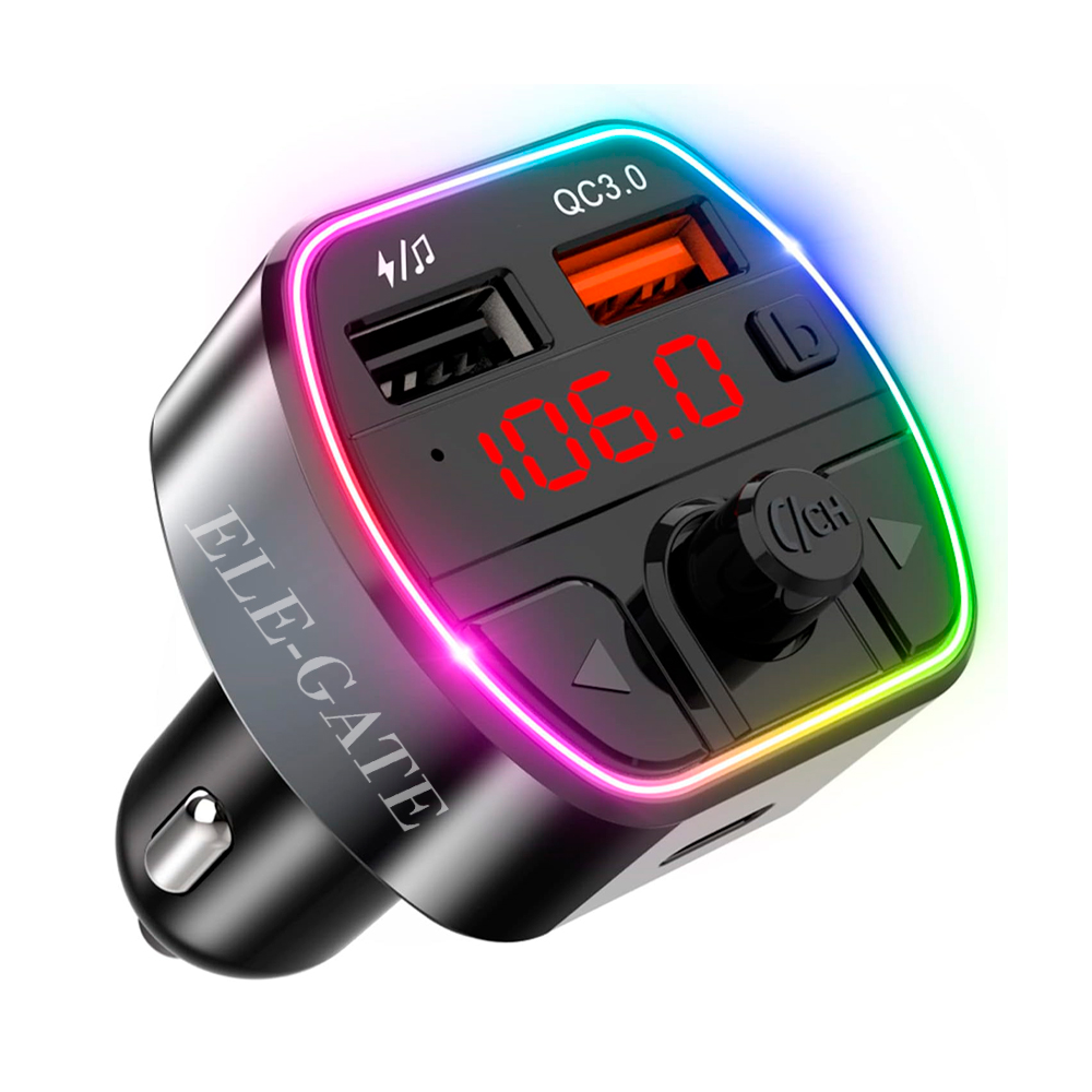 Transmisor FM Bluetooth 5.0 para Coche con LED RGB - Image 2