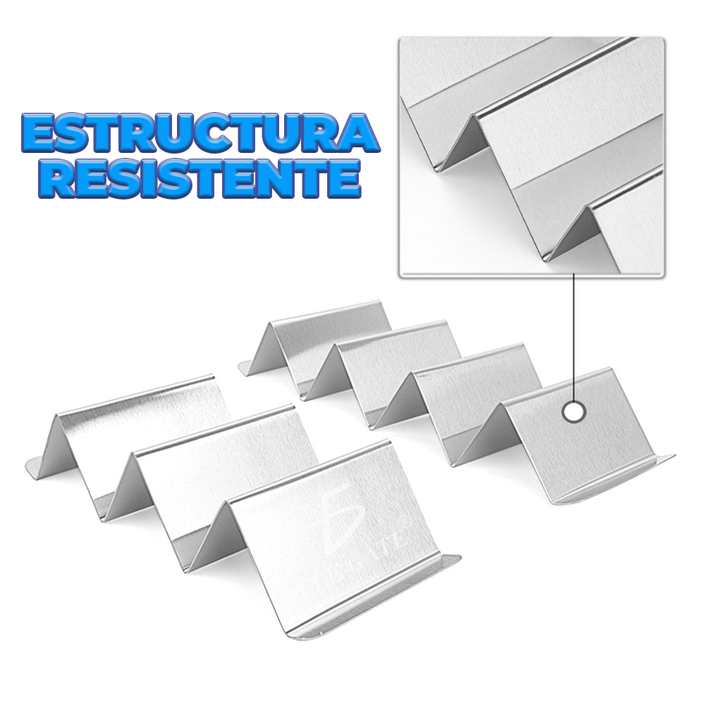 Soporte de acero inoxidable para 3 tacos: practicidad y durabilidad en un solo producto - Image 2
