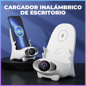 Soporte Carga Rápida Inalámbrica Para Escritorio 2 En 1 15w
