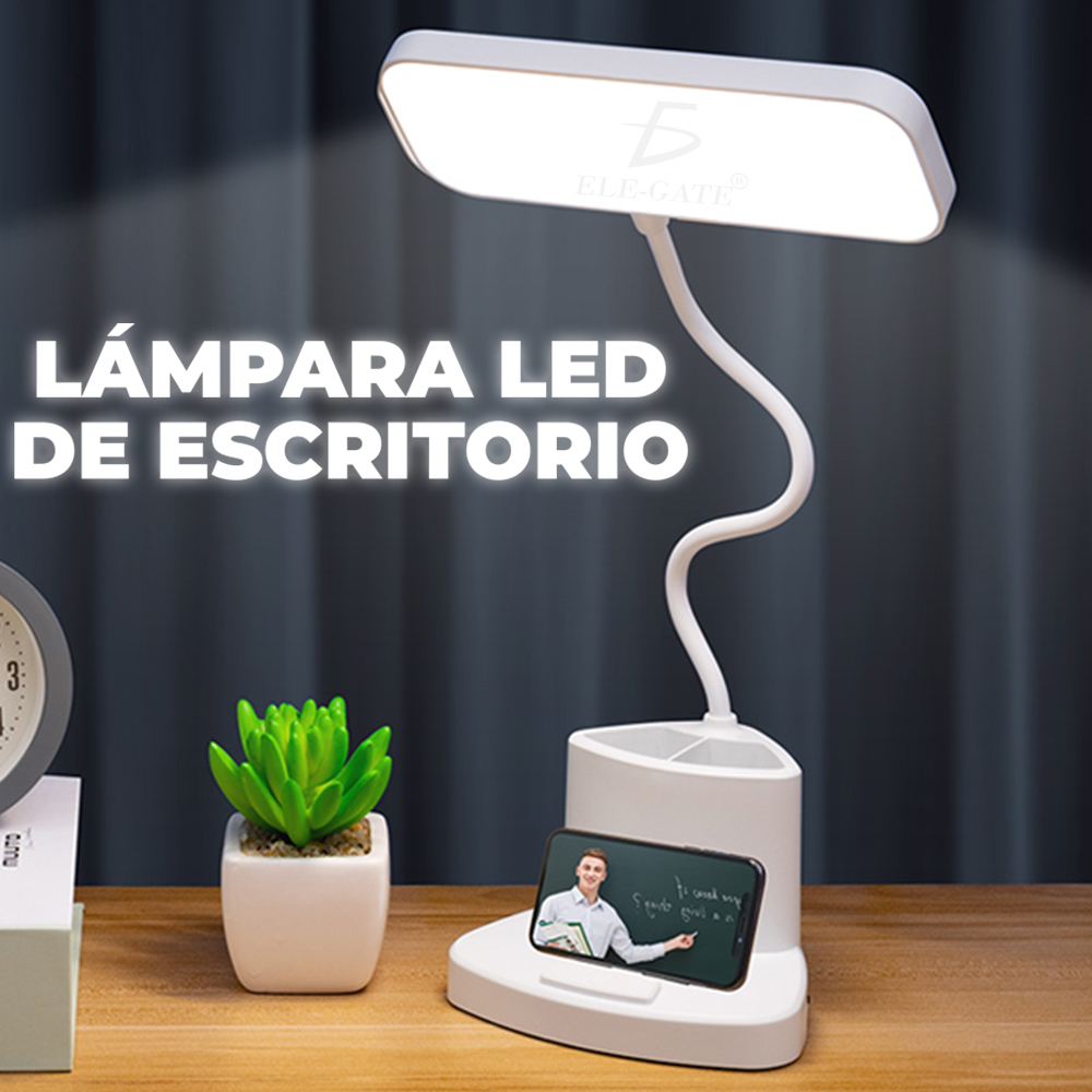Lámpara de escritorio USB con brazo ajustable y puerto de carga