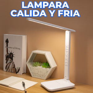 Lámpara de Escritorio Recargable con Protección Visual e Interruptor Táctil