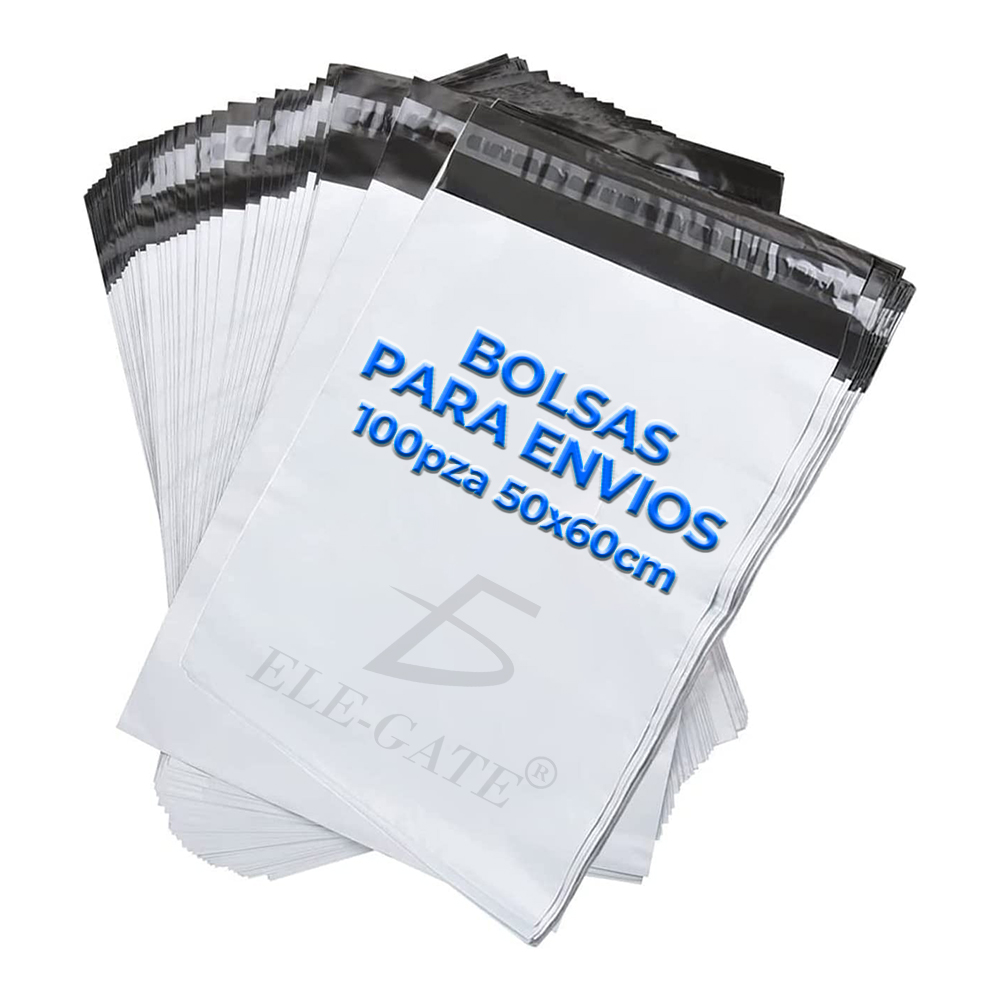Paquete de 100pzs de Bolsas Sobres PolyMailer para Envió de Mensajería de 50 x 60 cm