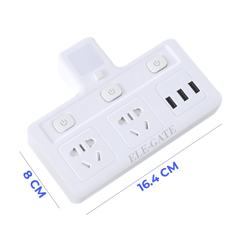 Multifuncional Adaptador Hembra de Habitación Luz Nocturna Interruptor USB Enchufe de Pared Adaptador de Carga - Image 4