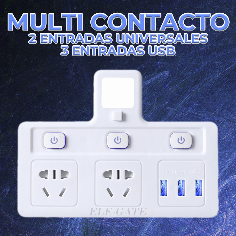Multifuncional Adaptador Hembra de Habitación Luz Nocturna Interruptor USB Enchufe de Pared Adaptador de Carga