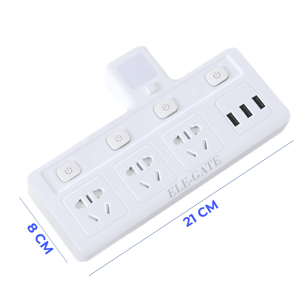 Multicontacto Hembra de Habitación Luz Nocturna Interruptor con puertos USB - Image 3