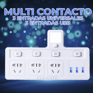 Multicontacto Hembra de Habitación Luz Nocturna Interruptor con puertos USB