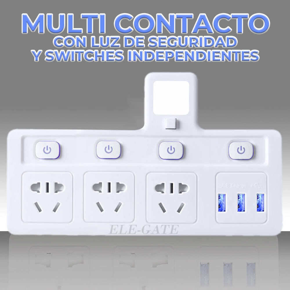 Multicontacto Hembra de Habitación Luz Nocturna Interruptor con puertos USB - Image 2