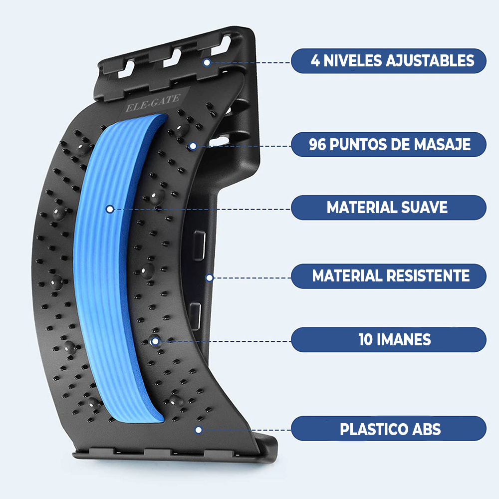 Cracker de Espalda de 4 Niveles para Alivio del Dolor de Espalda Baja y Superior Estirador Lumbar Ajustable - Image 4