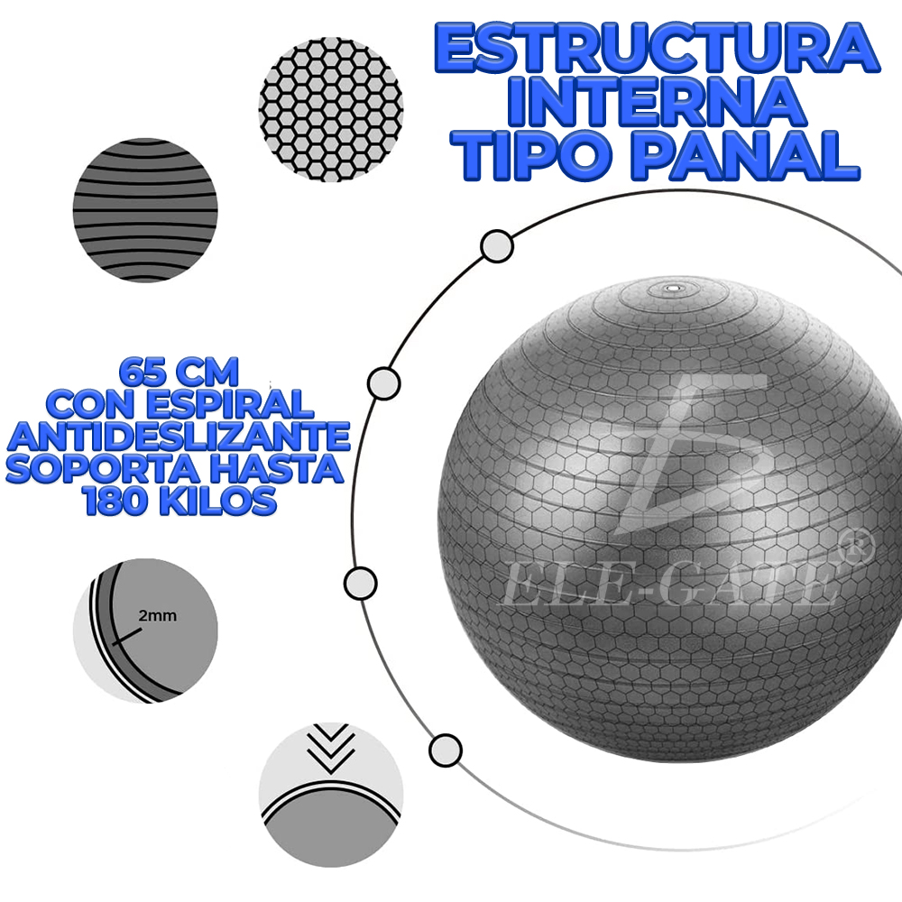 Pelota para Estabilidad Barre de Fitness Yoga Pilates Core Entrenamiento y Terapia Física. - Image 4