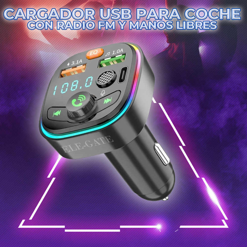 Transmisor Bluetooth para Coche Bluetooth 5.0 y QC 3.0
