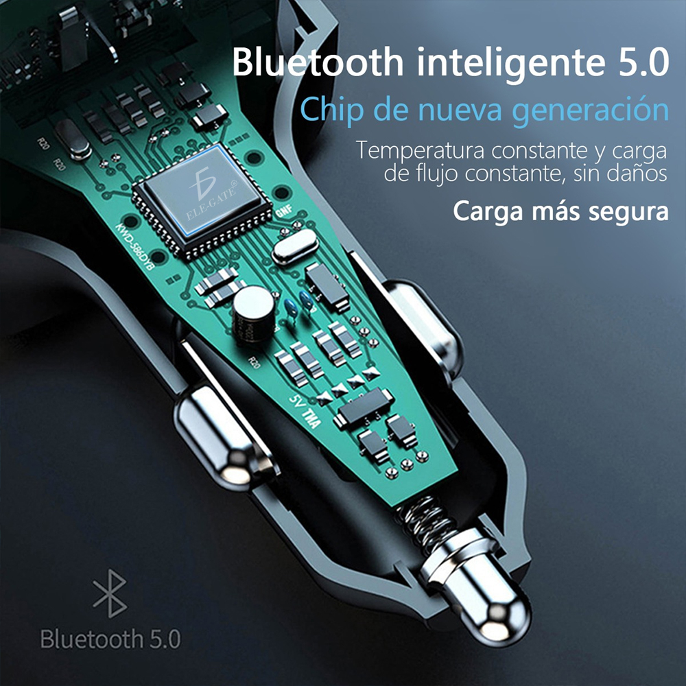 Transmisor Bluetooth para Coche Bluetooth 5.0 y QC 3.0 - Image 3