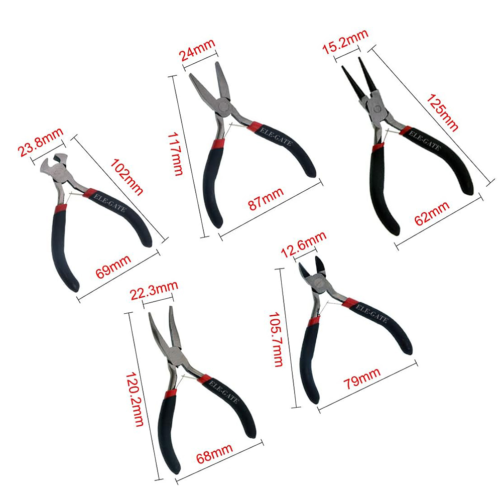 Juego de 5 alicates para hacer joyas de punta redonda - Image 6