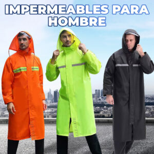Chubasquero Impermeable para Hombre Impermeable De Emergencia con Capucha Larga