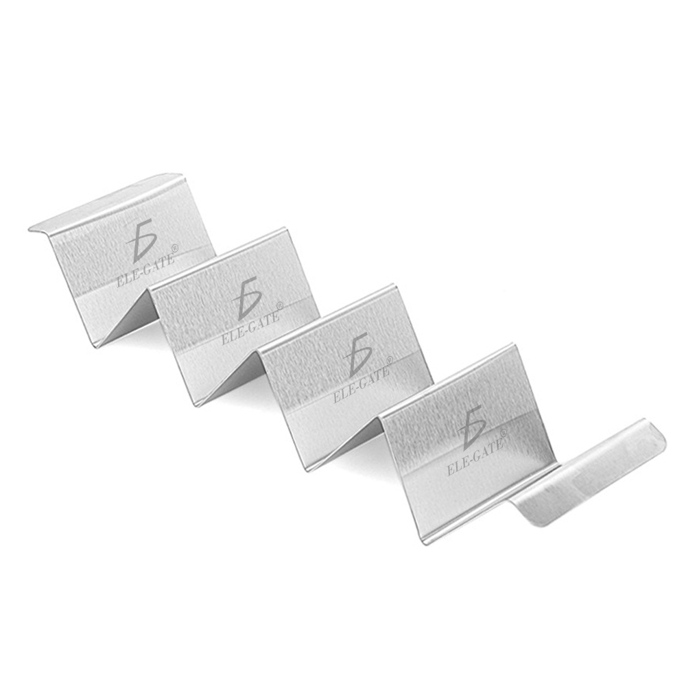 Soporte de acero inoxidable para 4 tacos con compartimentos individuales - Image 3